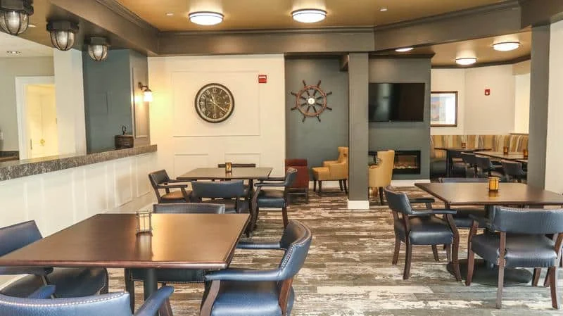 Renewed bistro and dining area at Atria Merrimack